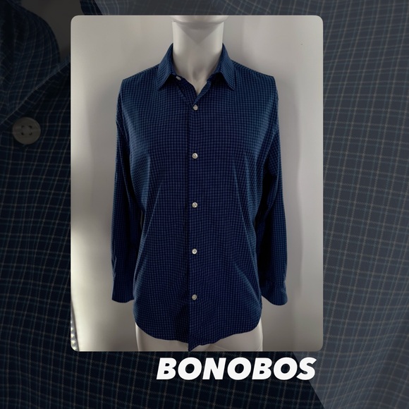 Bonobos Other - EUC Bonobos Blue Plaid Tech Button Down Shirt